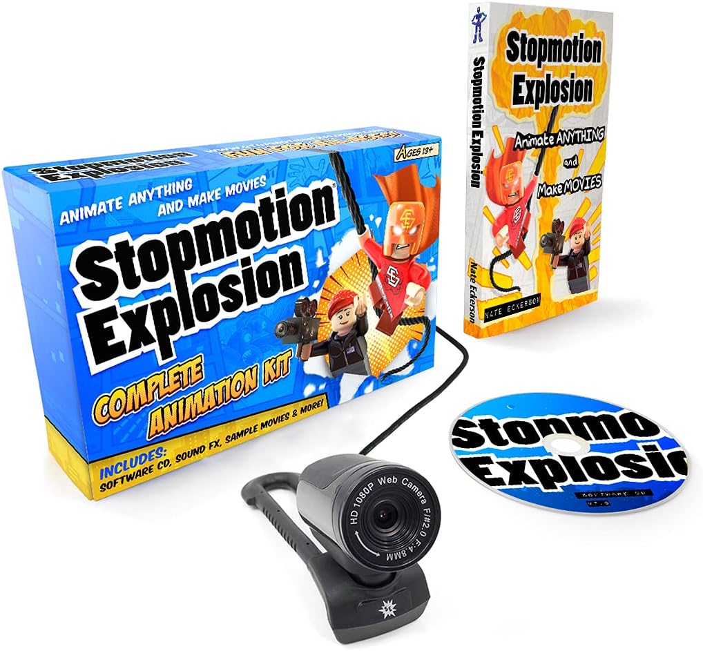 Stop Motion Animation Kit with Full HD 1080P Camera, Animation Software & Book Z3741