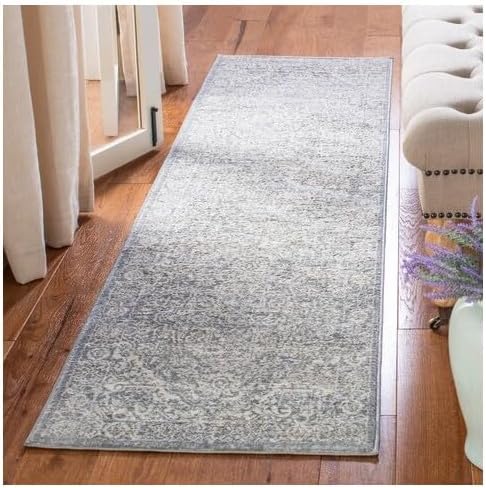 Light Grey & Ivory Runner Rug P23461