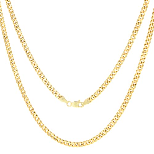 14k Yellow Gold Miami Cuban Link Chain Pendant Necklace P10260