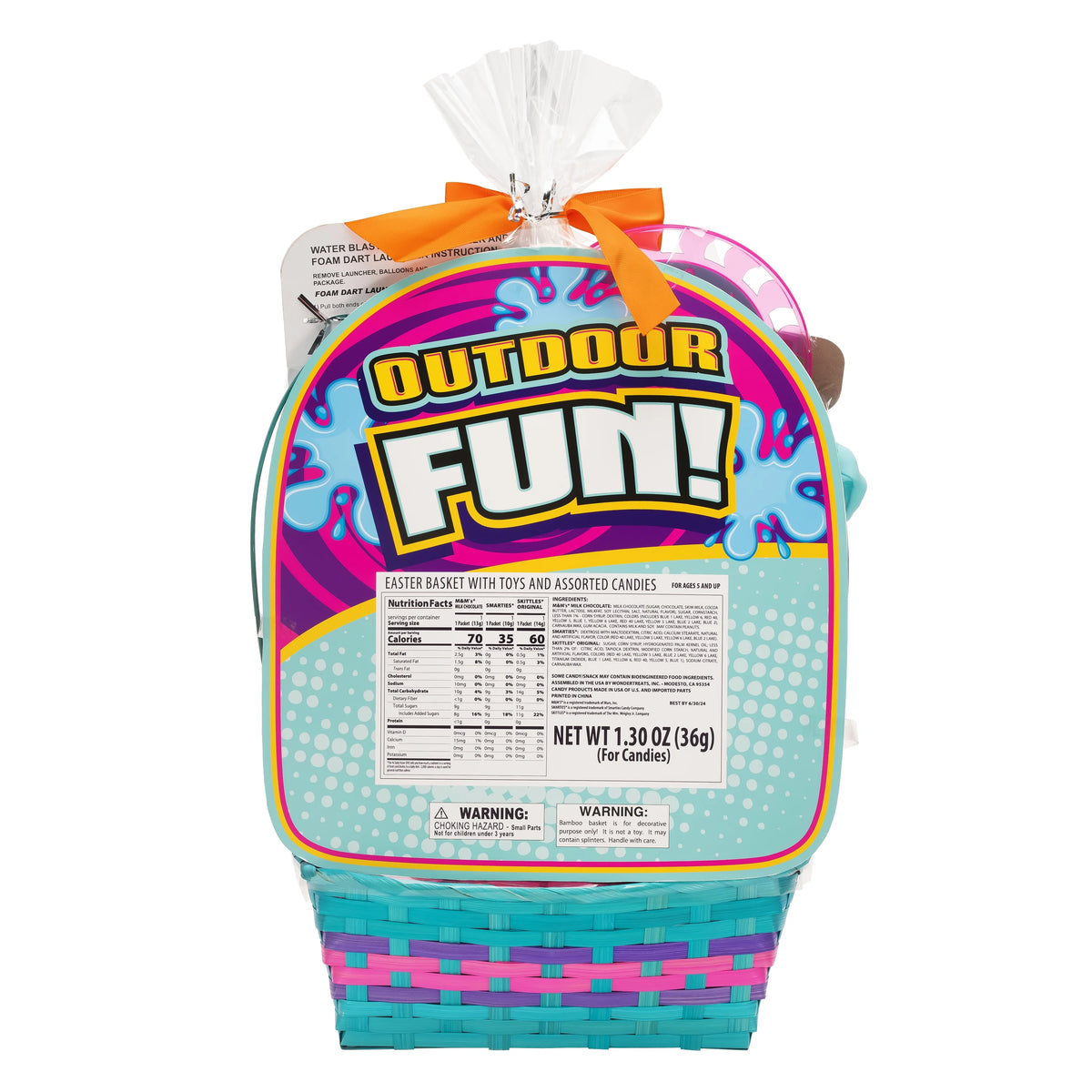 Easter Filled Basket with Plastic Toys and Candies H895