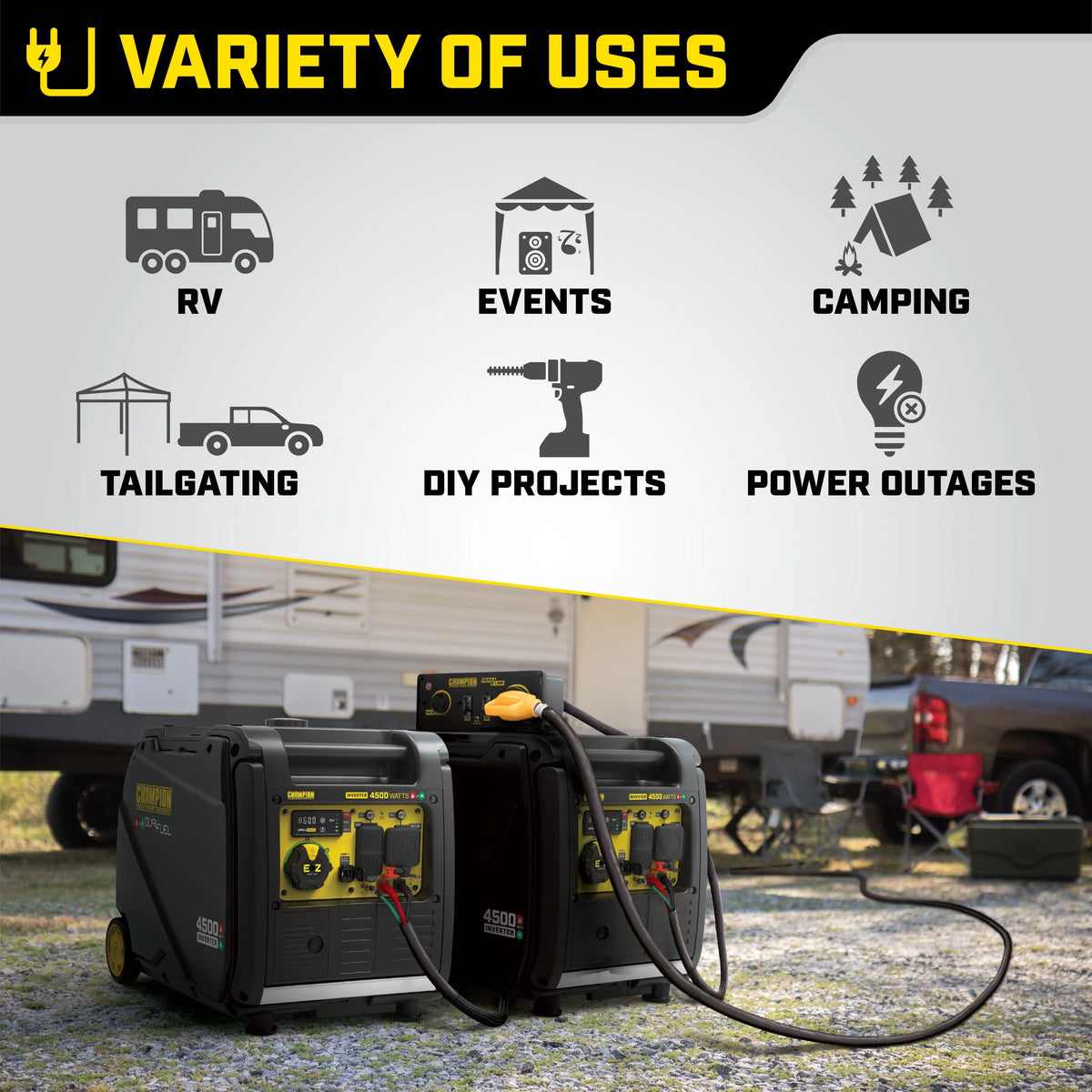 4500-Watt Portable Dual Fuel Inverter Generator F6187