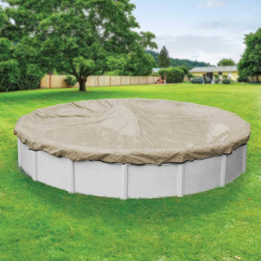 Tan Round Winter Pool Cover N34546
