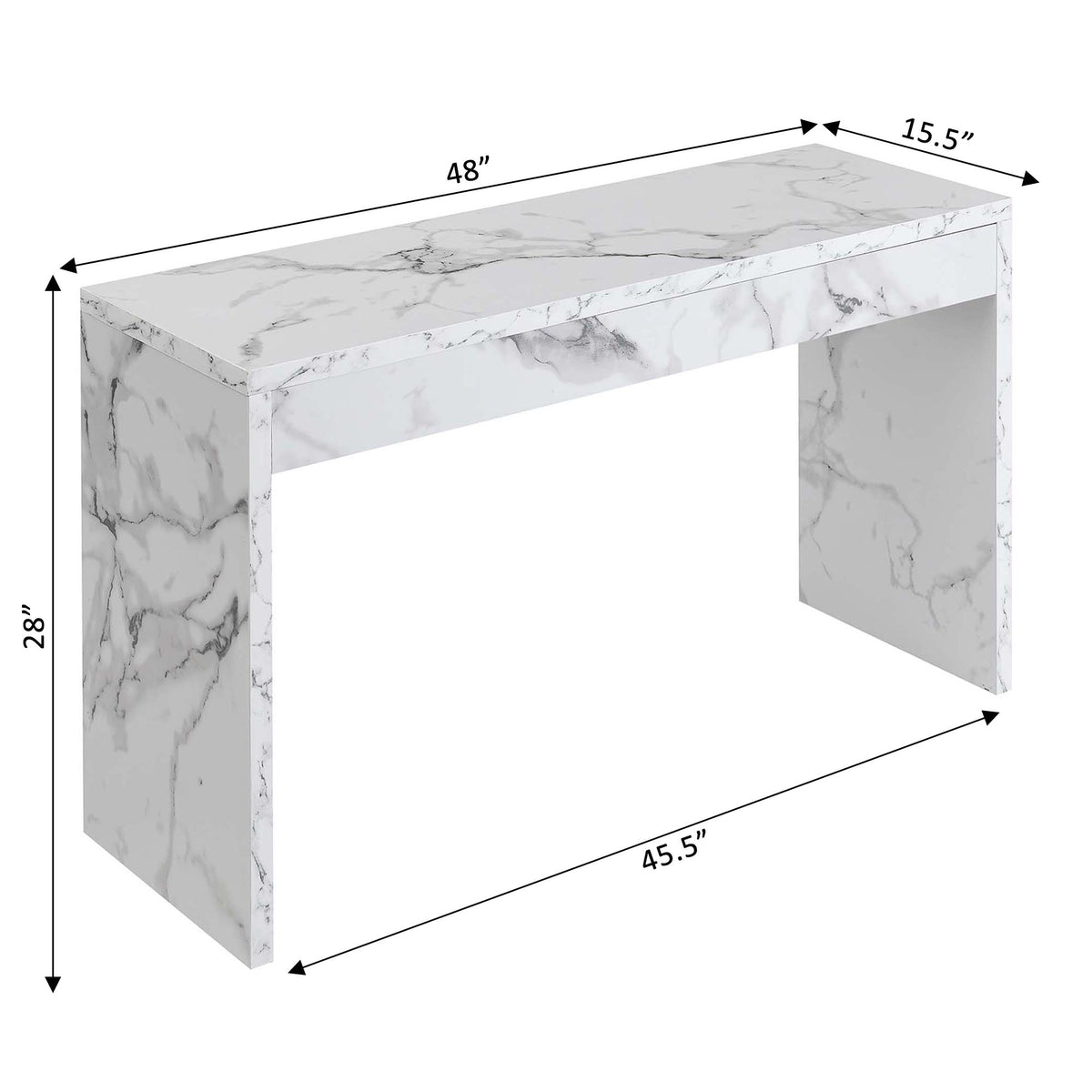 White Faux Marble Console Table/Desk C642929