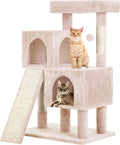36 inches Beige Multi-Level Cat Tree with Scratching Posts D7602