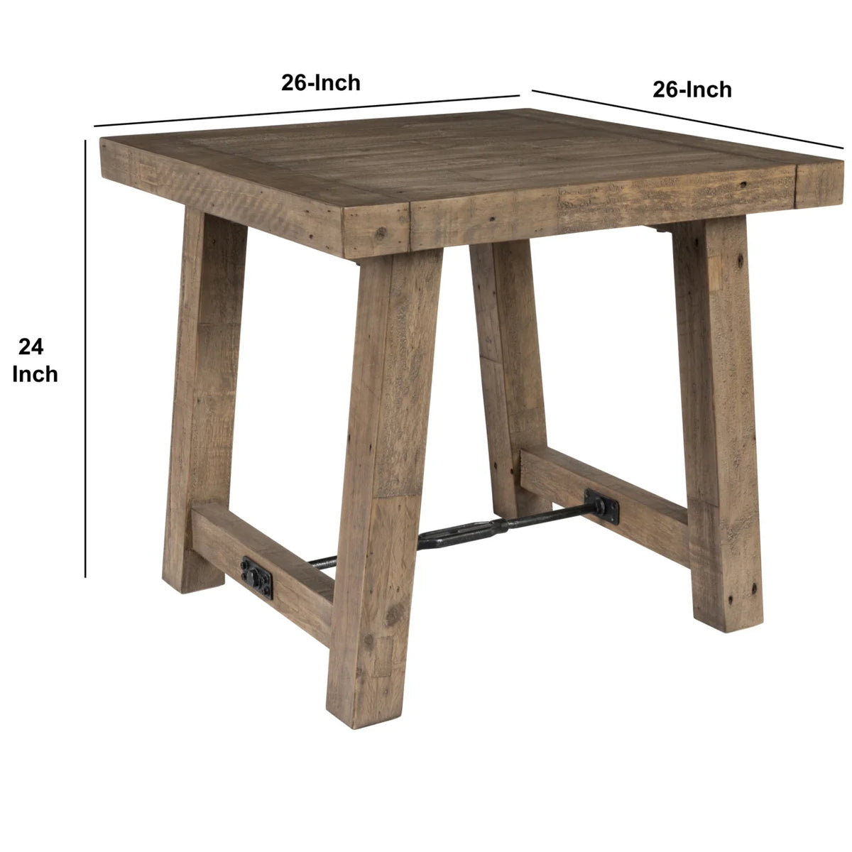 Reclaimed Wood End Table C477637