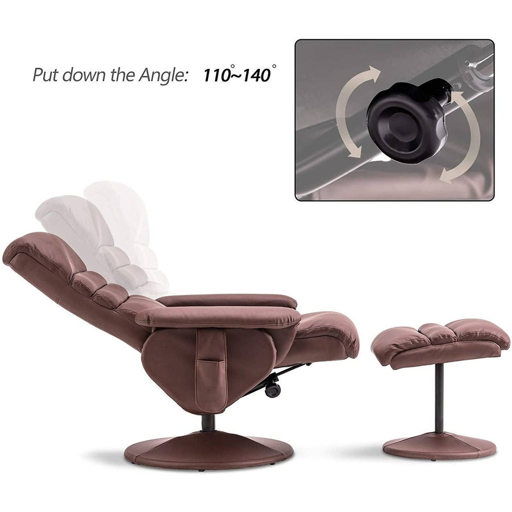 Saddle Swivel Massage Recliner Chair with Ottoman K759940