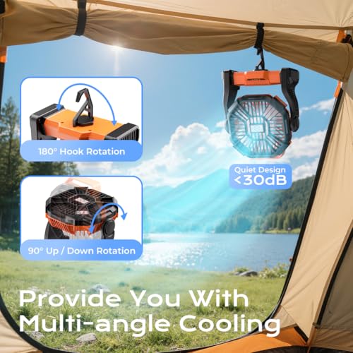Portable Camping Fan with LED Lantern G84286