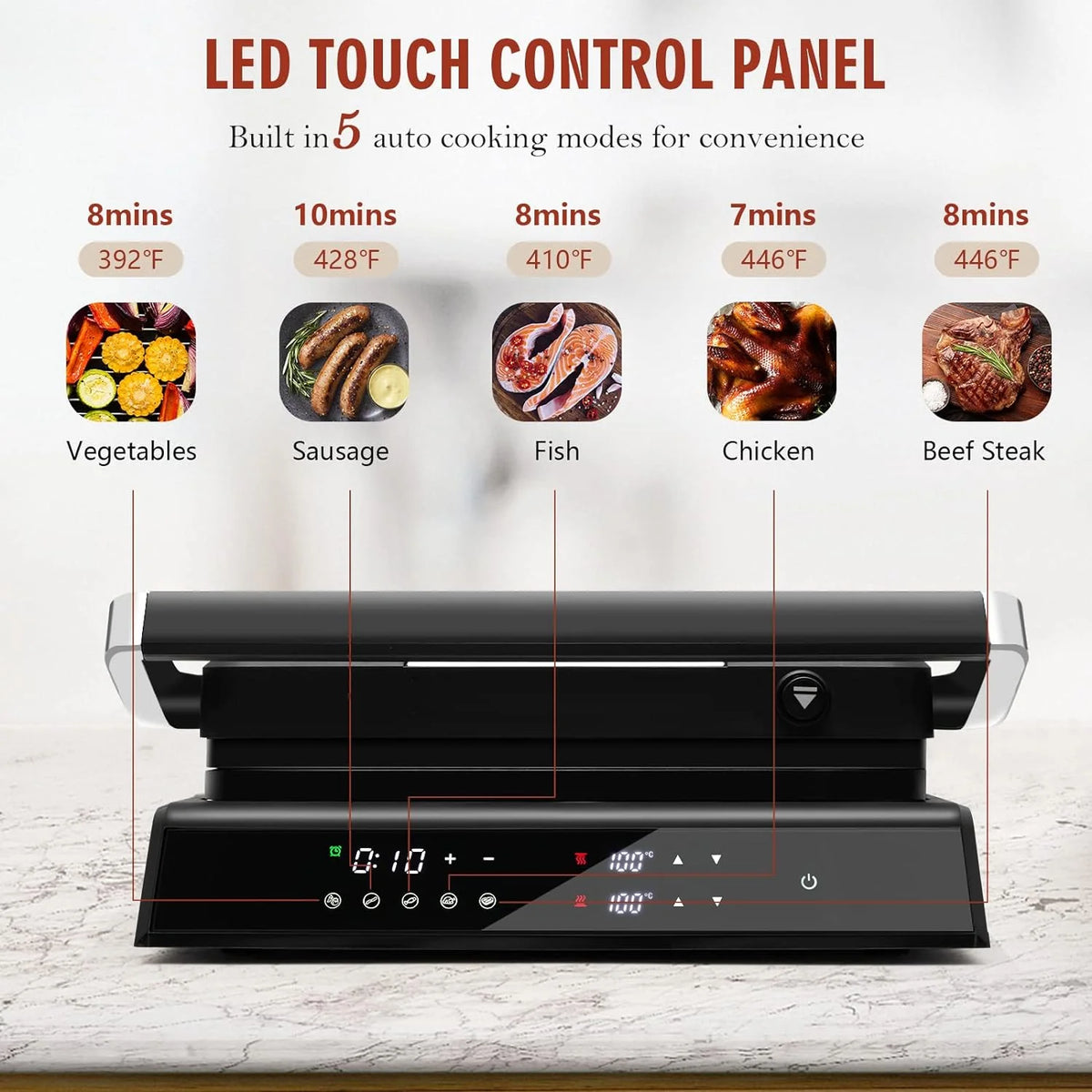 1200W Non-Stick Electric Panini Press Sandwich Maker A287562
