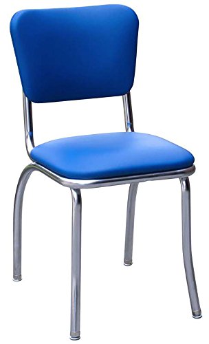 Red Glitter Sparkle Chrome Kitchen Chair N941