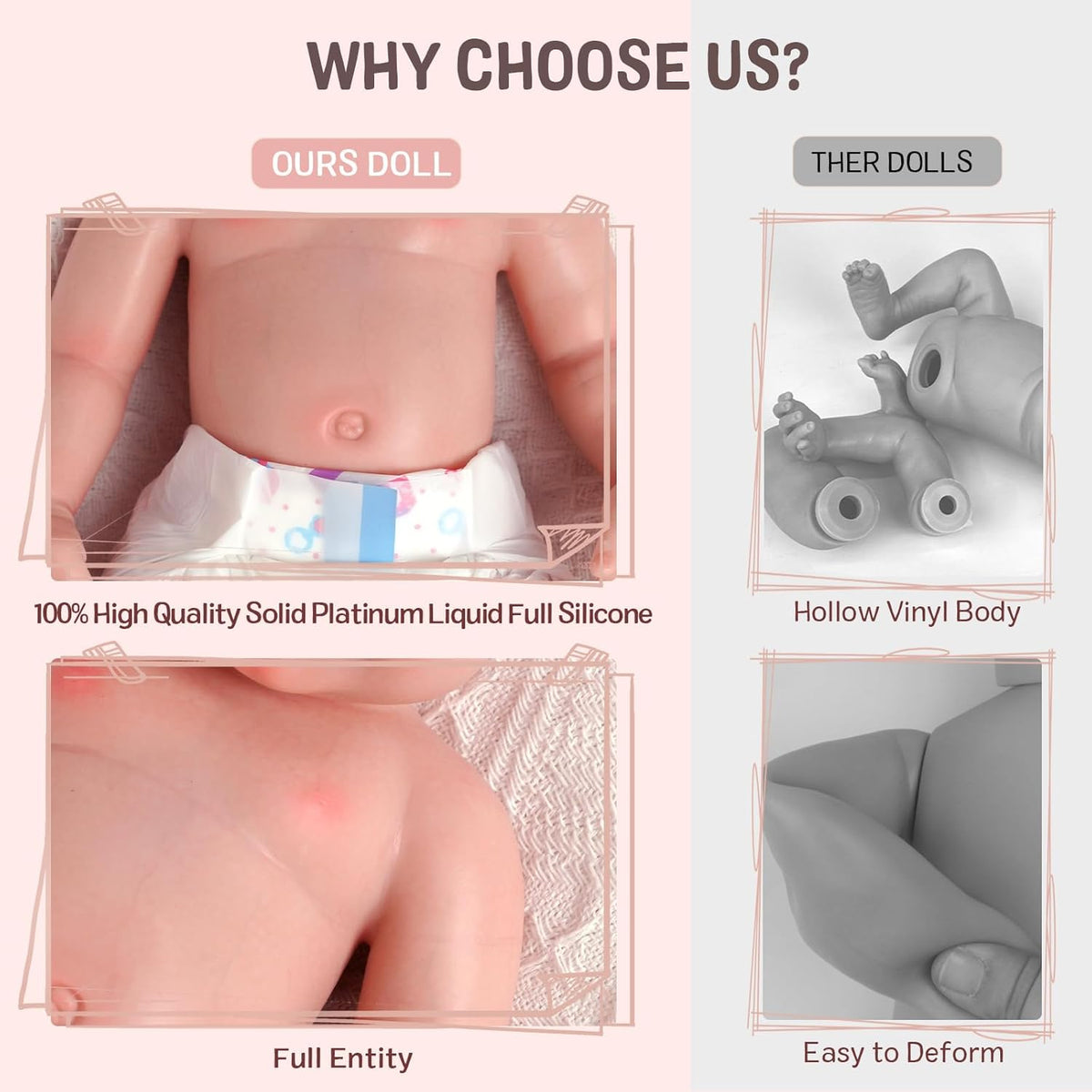 16-Inch Full Platinum Silicone Realistic Newborn Baby Dolls Z428276