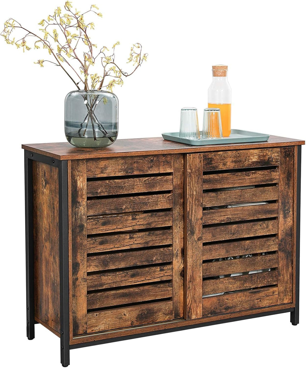 Rustic Brown Sideboard with Sliding Doors U37289