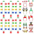 Light Up Christmas Necklace Headband Glasses Set N39085