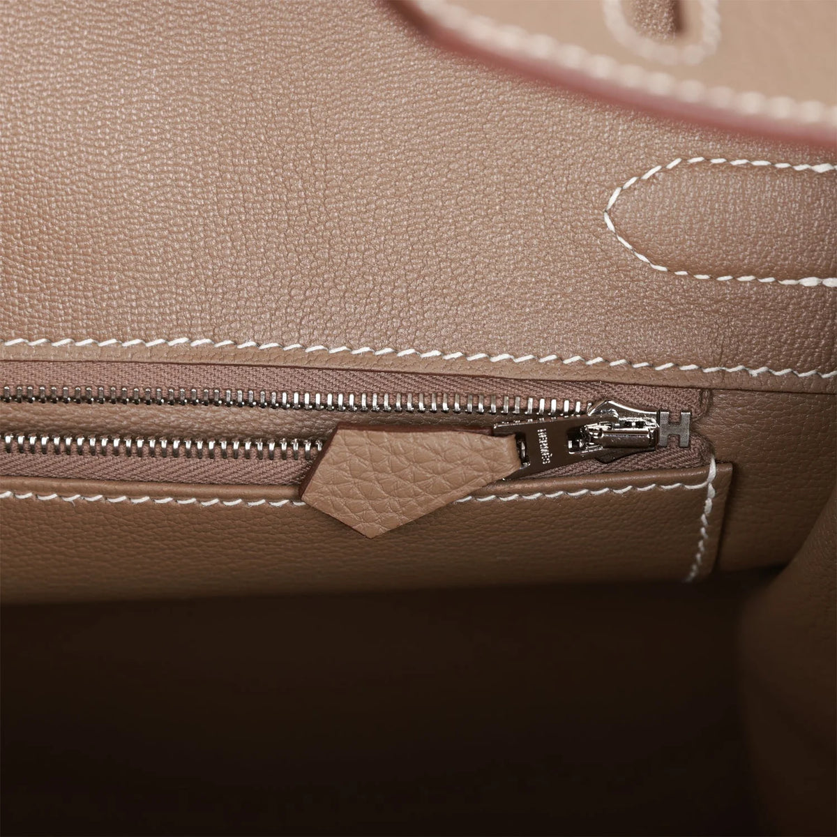 Etoupe Togo Palladium Hardware Handbag F3925