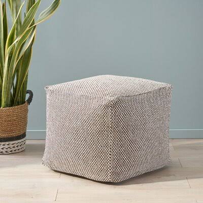 Brown/Ivory Fabric Pouf S553