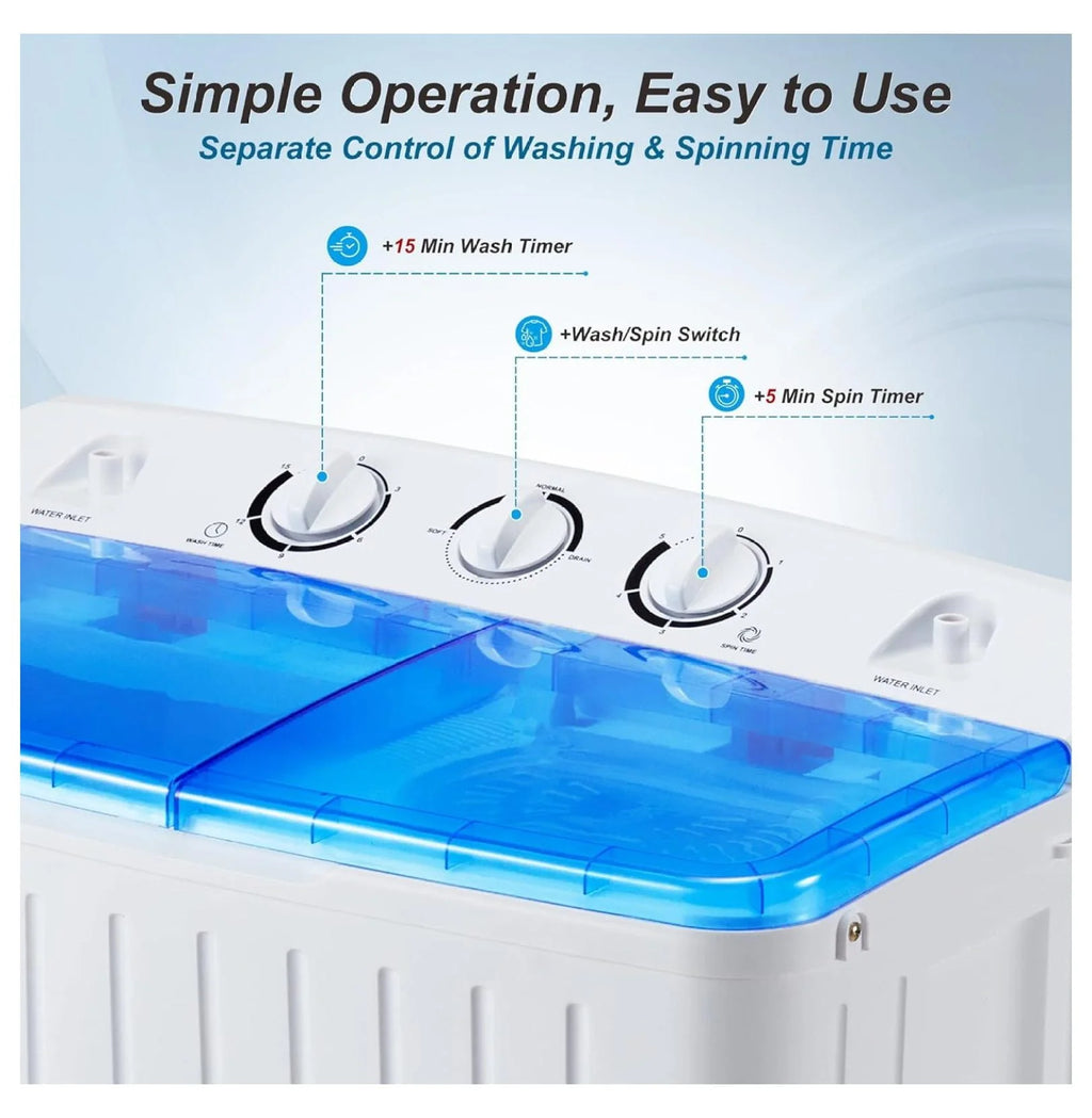 Portable 20lbs Washer and Dryer Combo Black U488509
