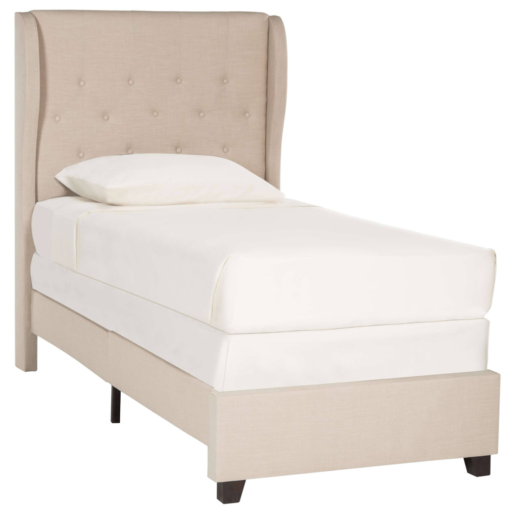 Light Beige Twin Bed Q4964