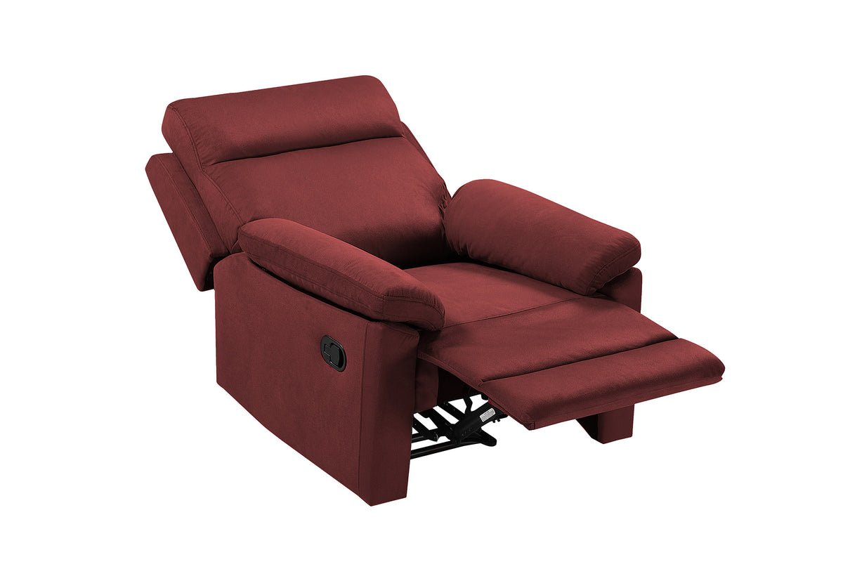 Red Fabric Manual Recliner F621