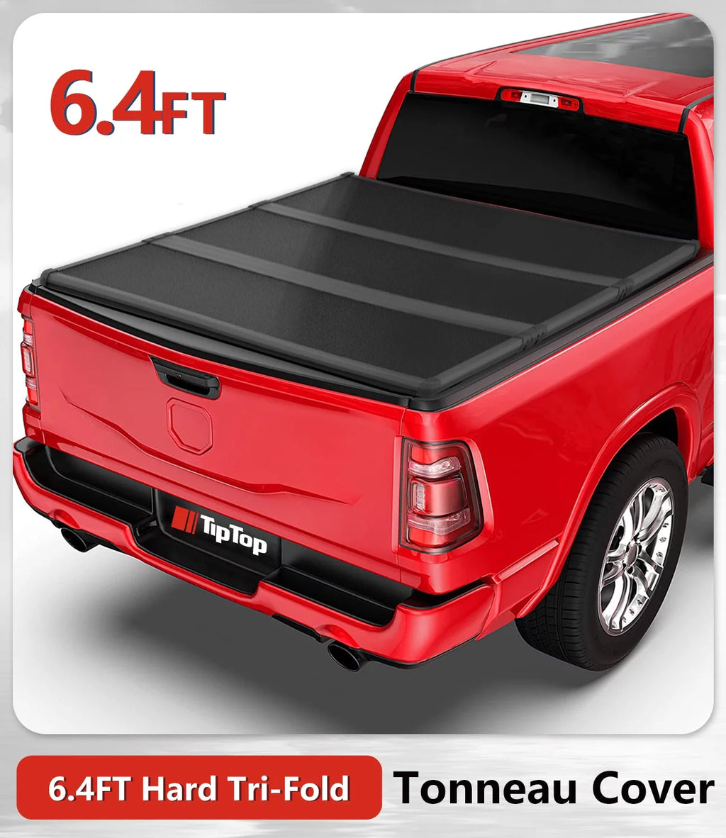Tri-Fold Hard Tonneau Cover Truck Bed FRP 6'4" Box P8516
