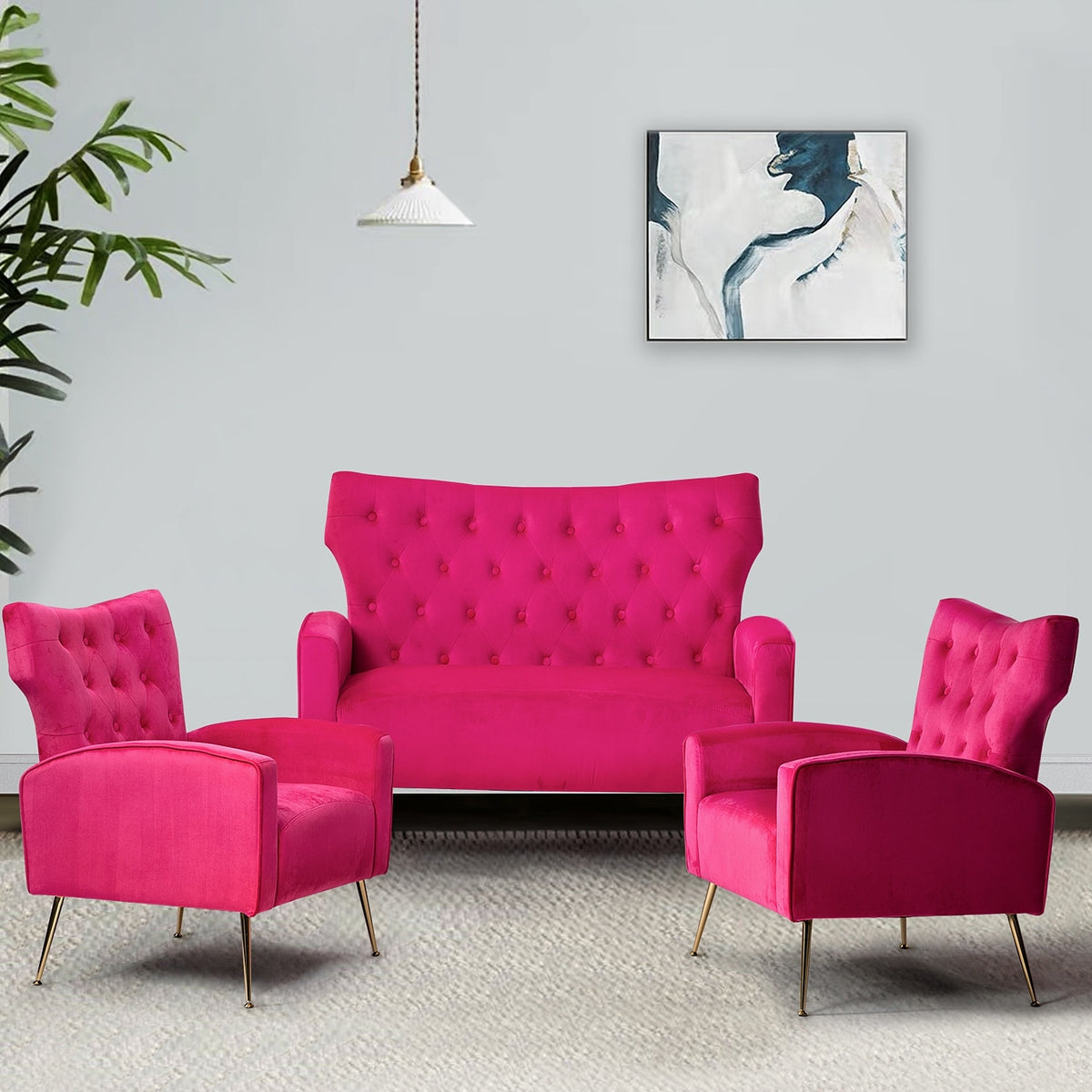 Black Tufted Back Loveseat Z258865