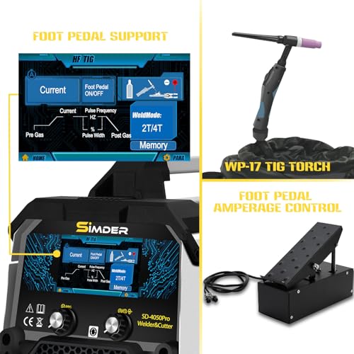 Aluminum MIG Welder Pulse MIG/MAG/HF TIG/Stick/Pilot ARC Plasma Cutter 200A Welding Machine 10 in 1 Welder Cutter Combo V104