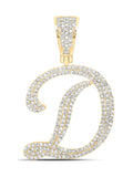10kt Yellow Gold Mens Diamond Initial Letter Charm Pendant A780