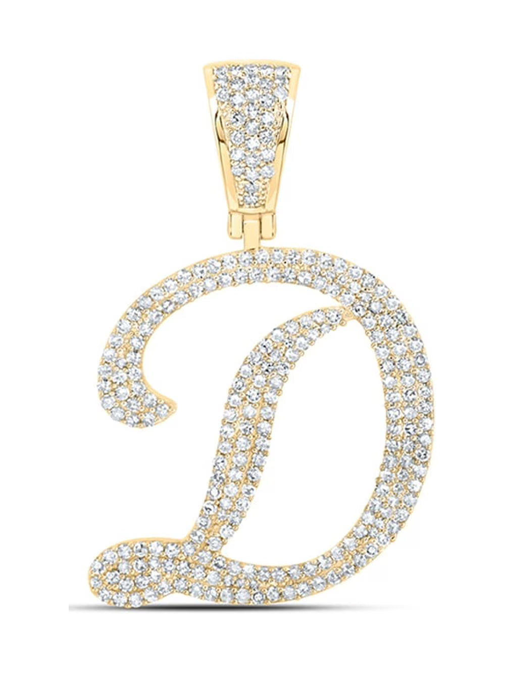 10kt Yellow Gold Mens Diamond Initial Letter Charm Pendant A780