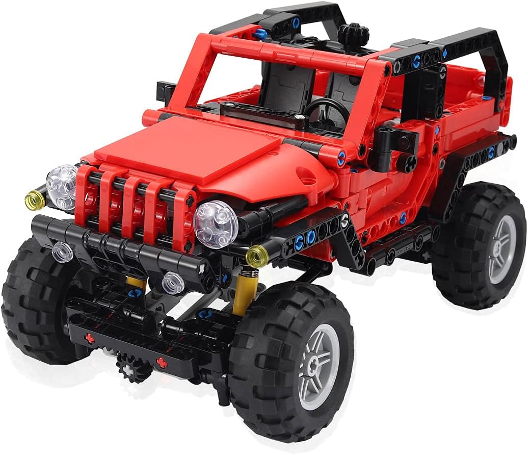 Yellow Off-Road Pickup Truck Building Blocks Toy Car with Brick Separator L390548