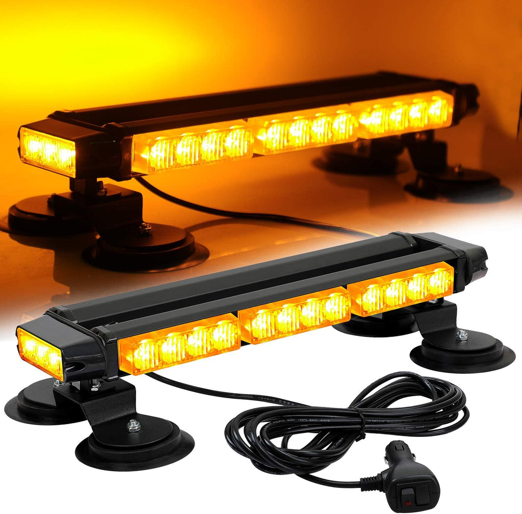 16.8 Inch LED Strobe Flashing Light Bar, 26 Modes Amber Pack of 2 U6745