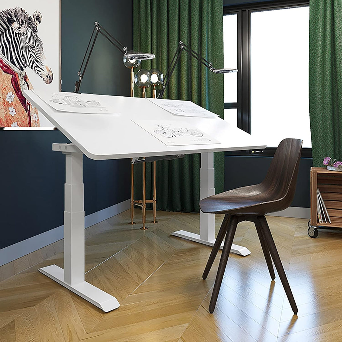White 140x80Cm Tiltable Drafting Desk C13131