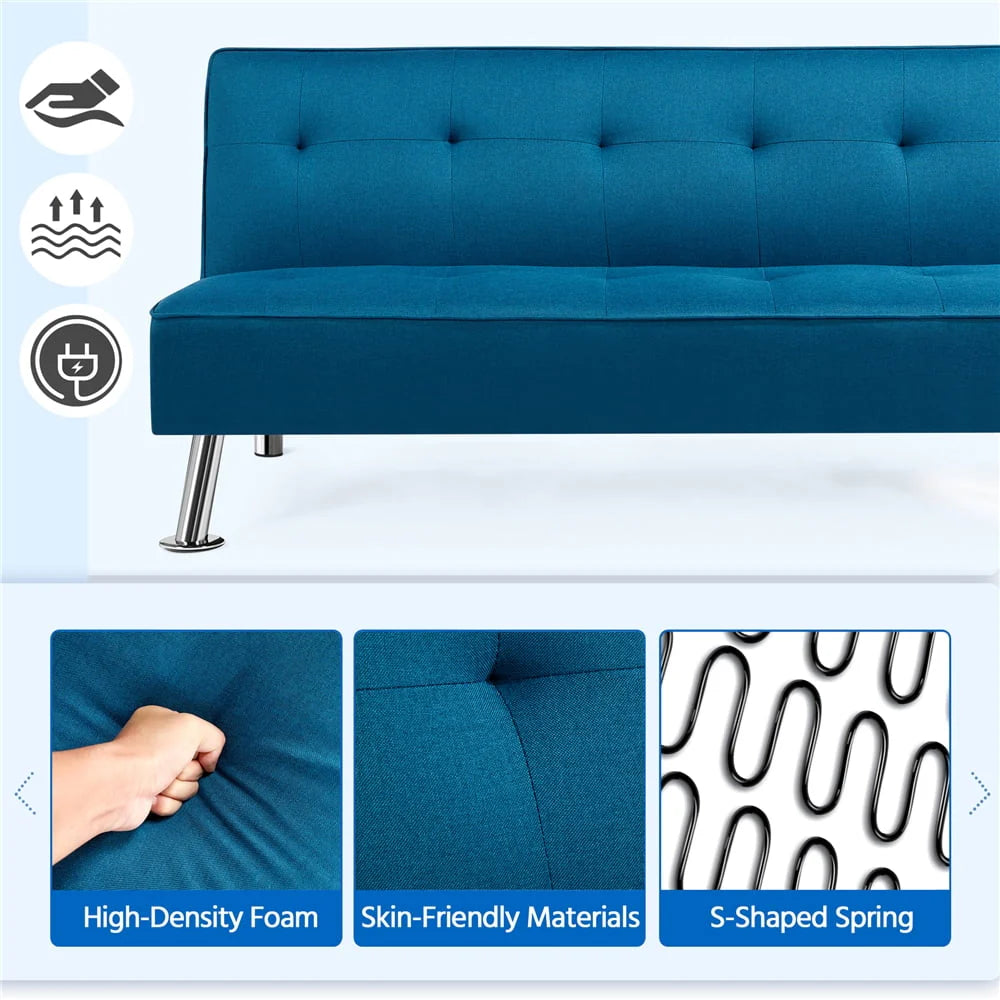 Blue Convertible Futon E128711