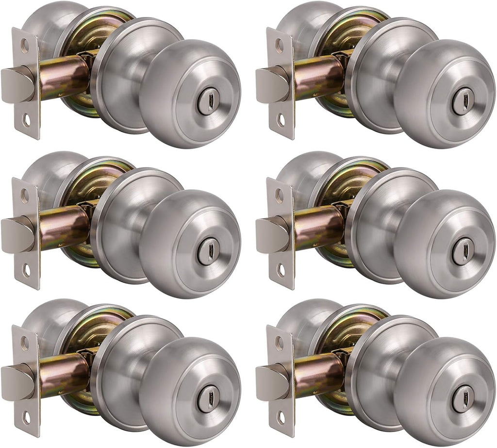 6 Pack Keyless Privacy Door Lever Lock Satin Nickel E758152