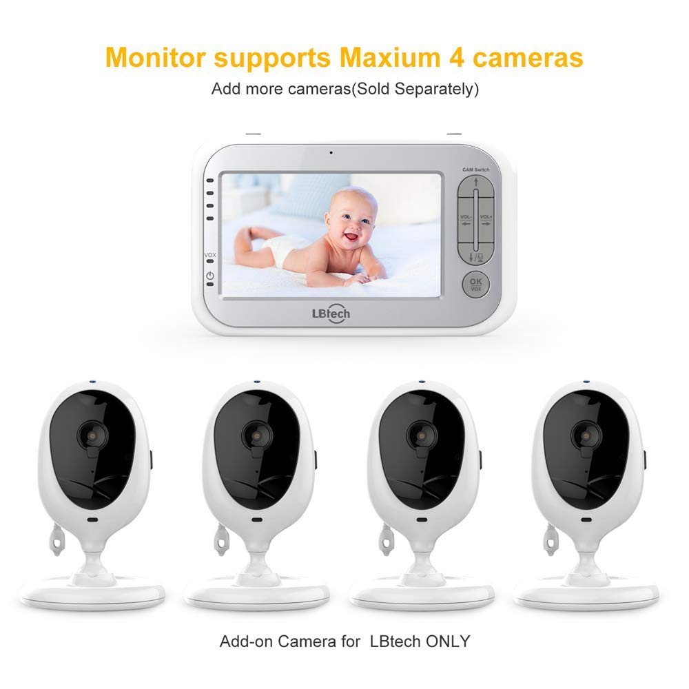Video Baby Monitor with Two Cameras and 4.3" LCD P65824
