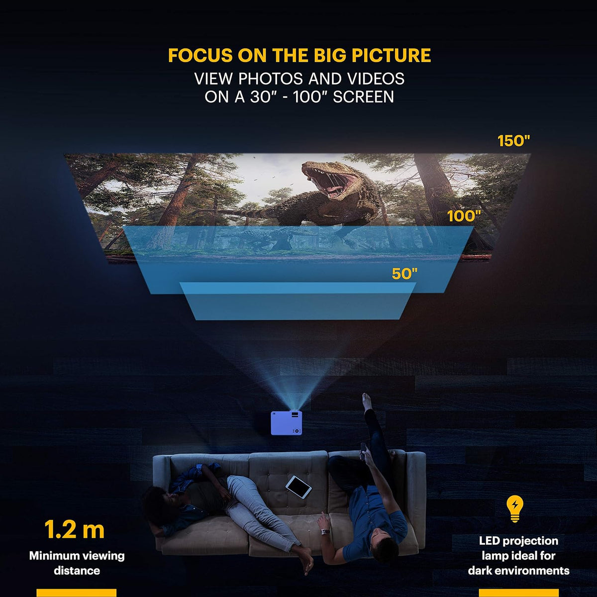 4.0 LCD Compact Home Theater Projector with 1080p Compatibility U891761