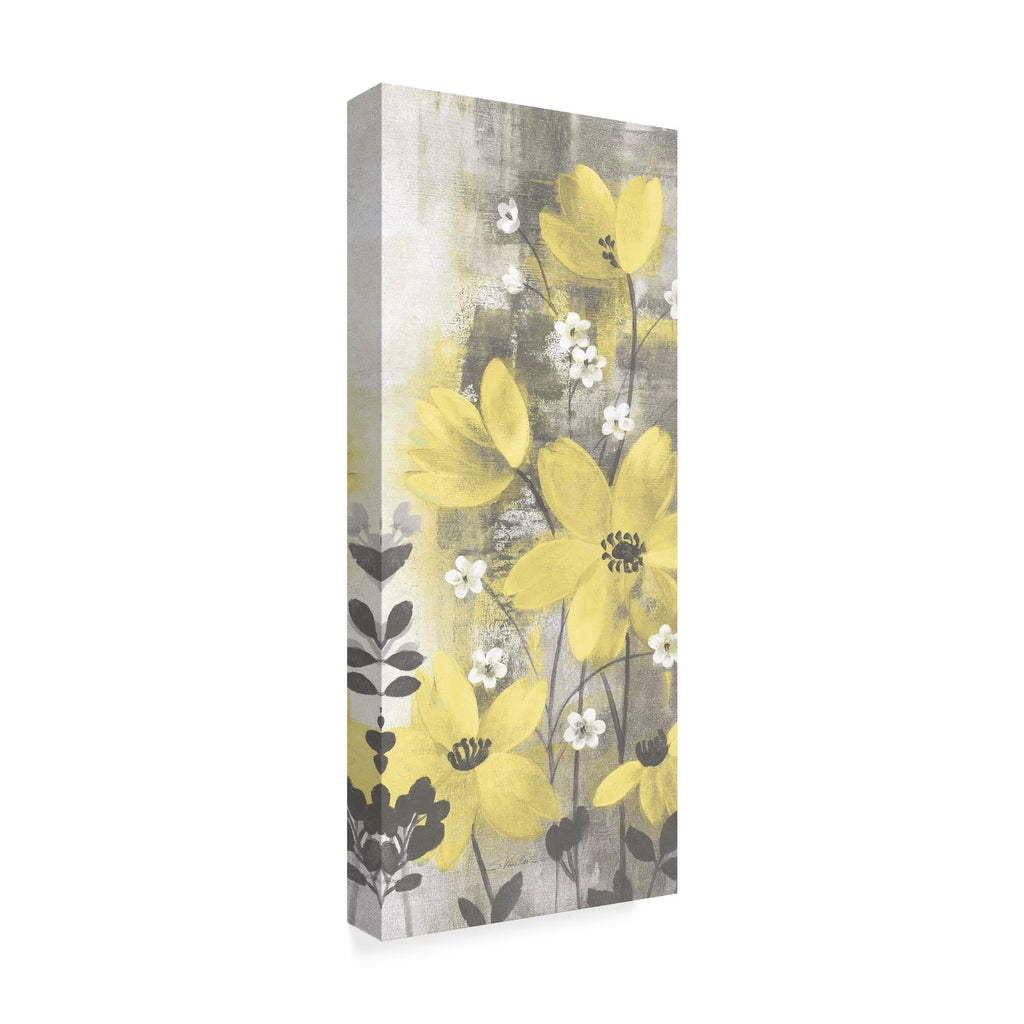 Floral Symphony Yellow Gray Canvas Art J18637