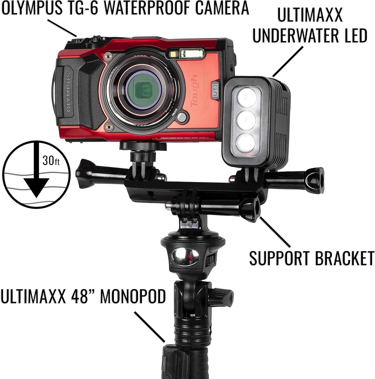 Red Digital Camera with Underwater LED Light and Carrying Case R6891