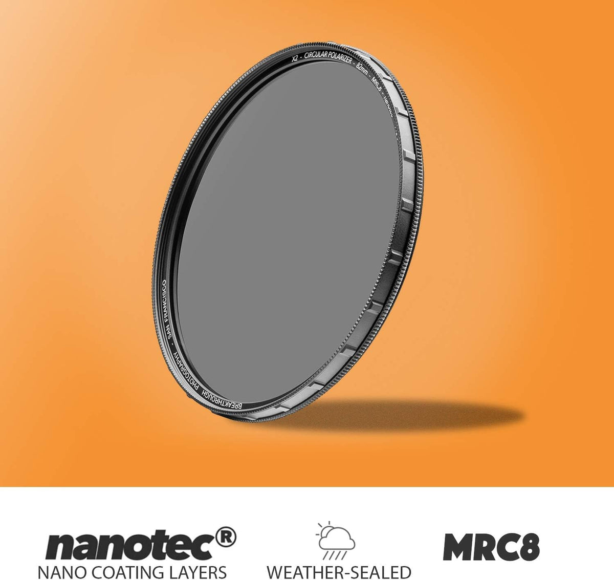 39mm CPL Circular Polarizing Filter for Camera Lenses, AGC Optical Glass, Pack of 2 R42964