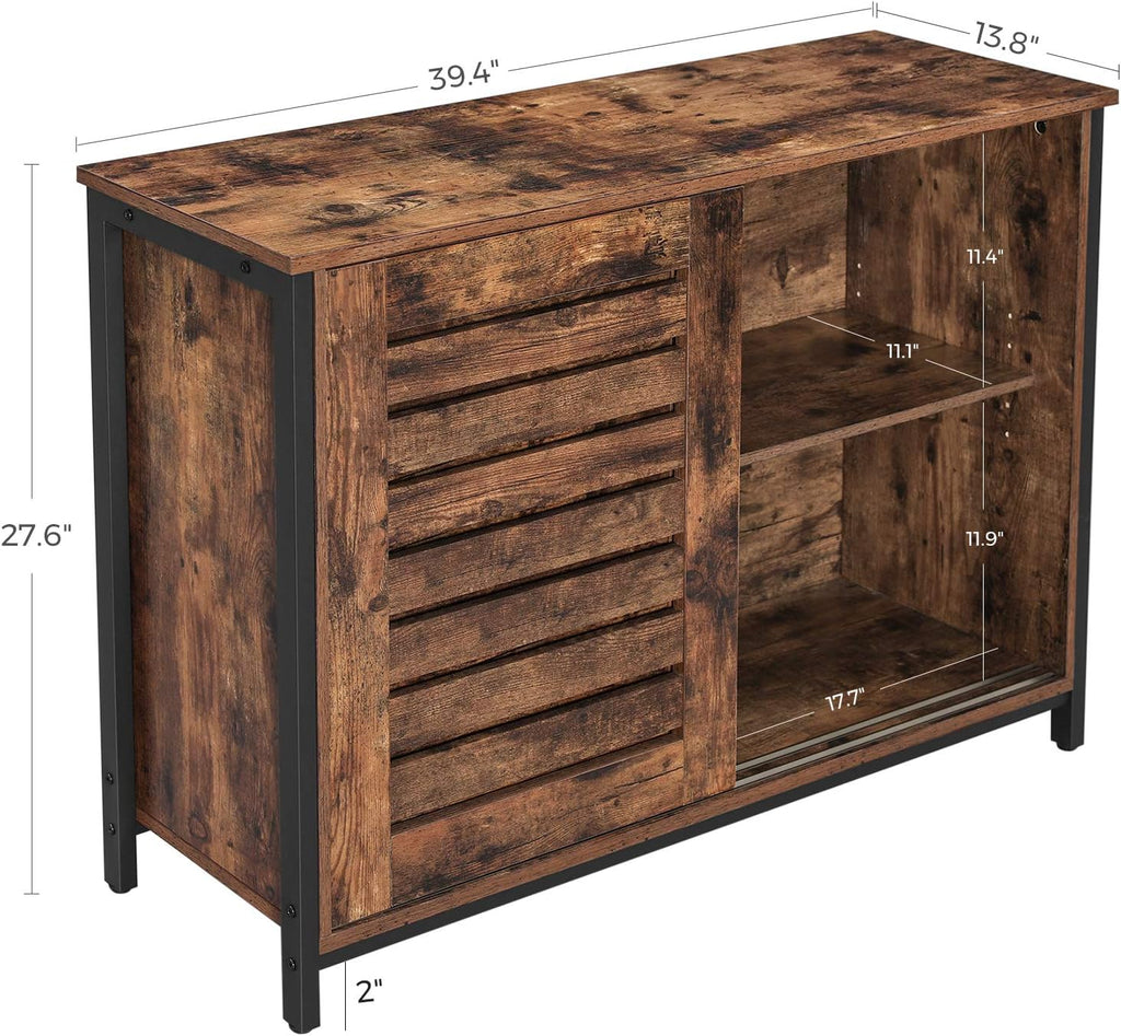 Rustic Brown Sideboard with Sliding Doors U37289