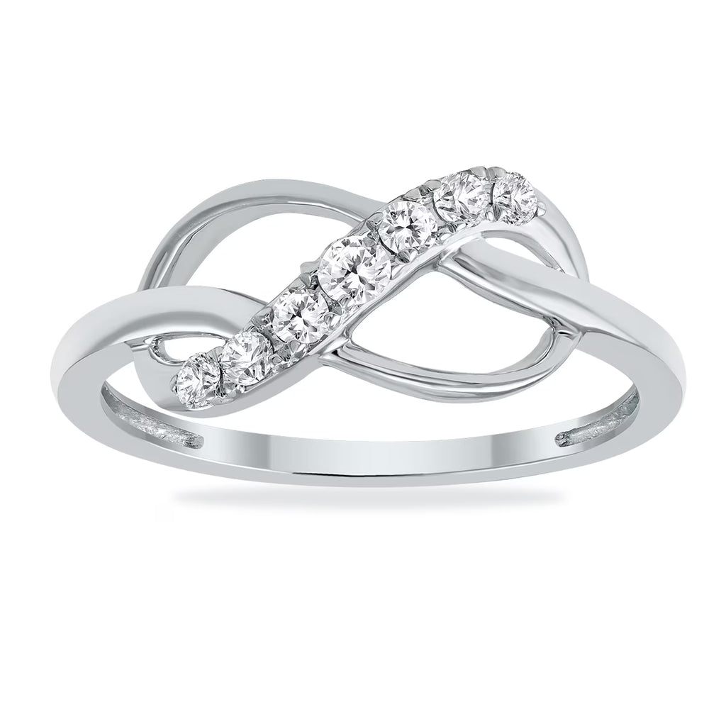 10K White Gold Diamond Infinity Ring K842546