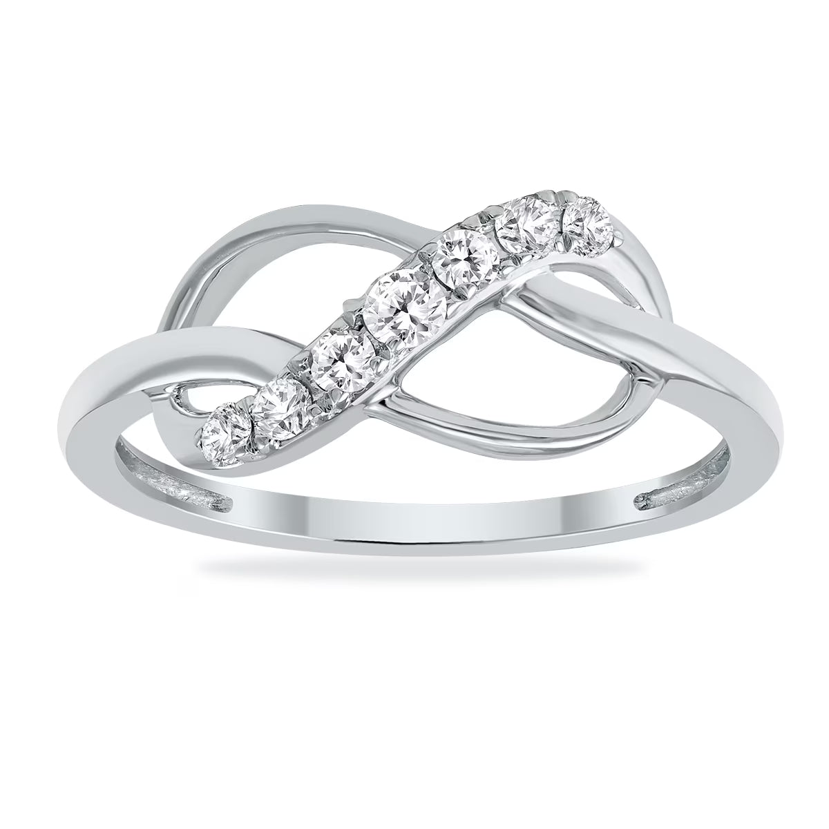 10K White Gold Diamond Infinity Ring K842546