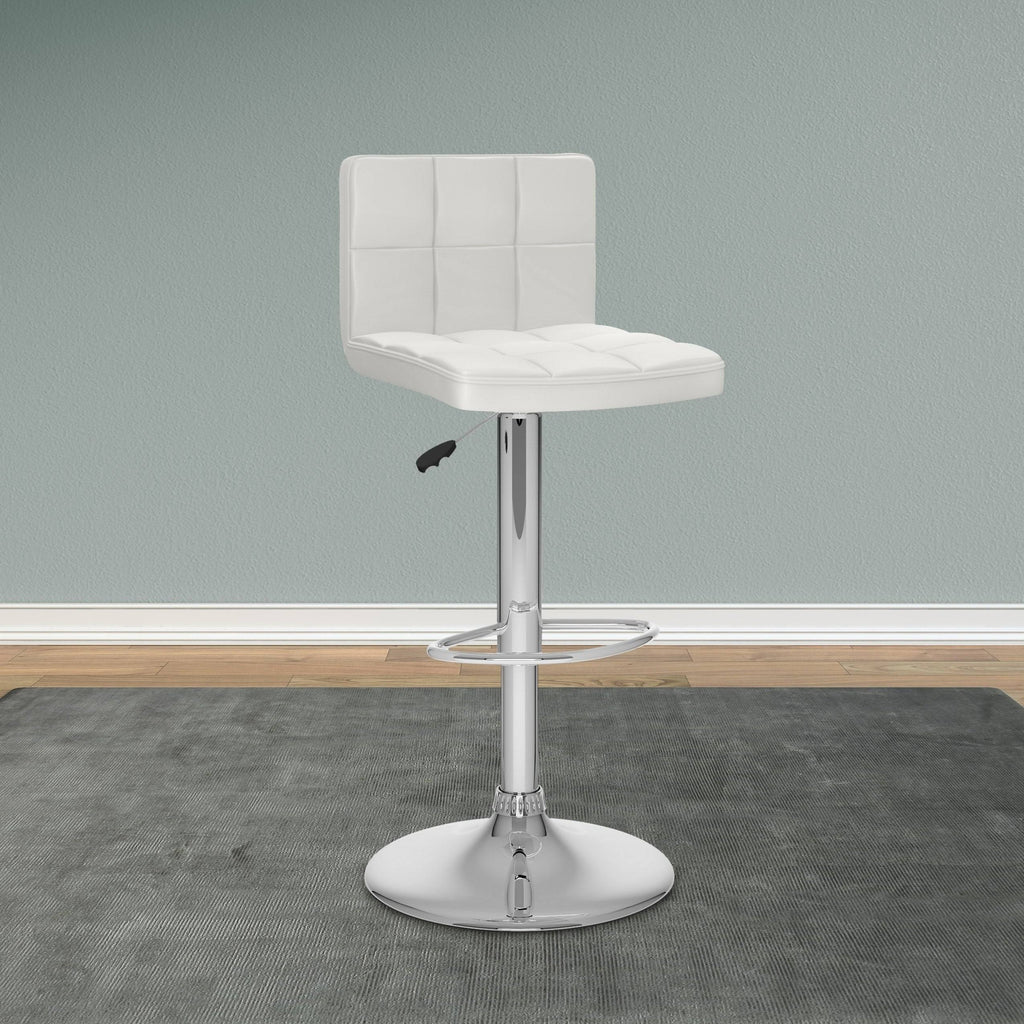 Adjustable Leatherette Bar Stool Set of 2 Red G381342