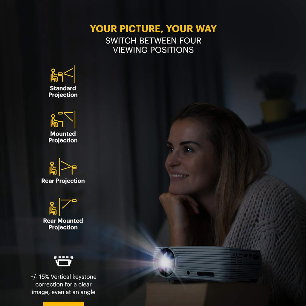 4.0 LCD Compact Home Theater Projector with 1080p Compatibility U891761