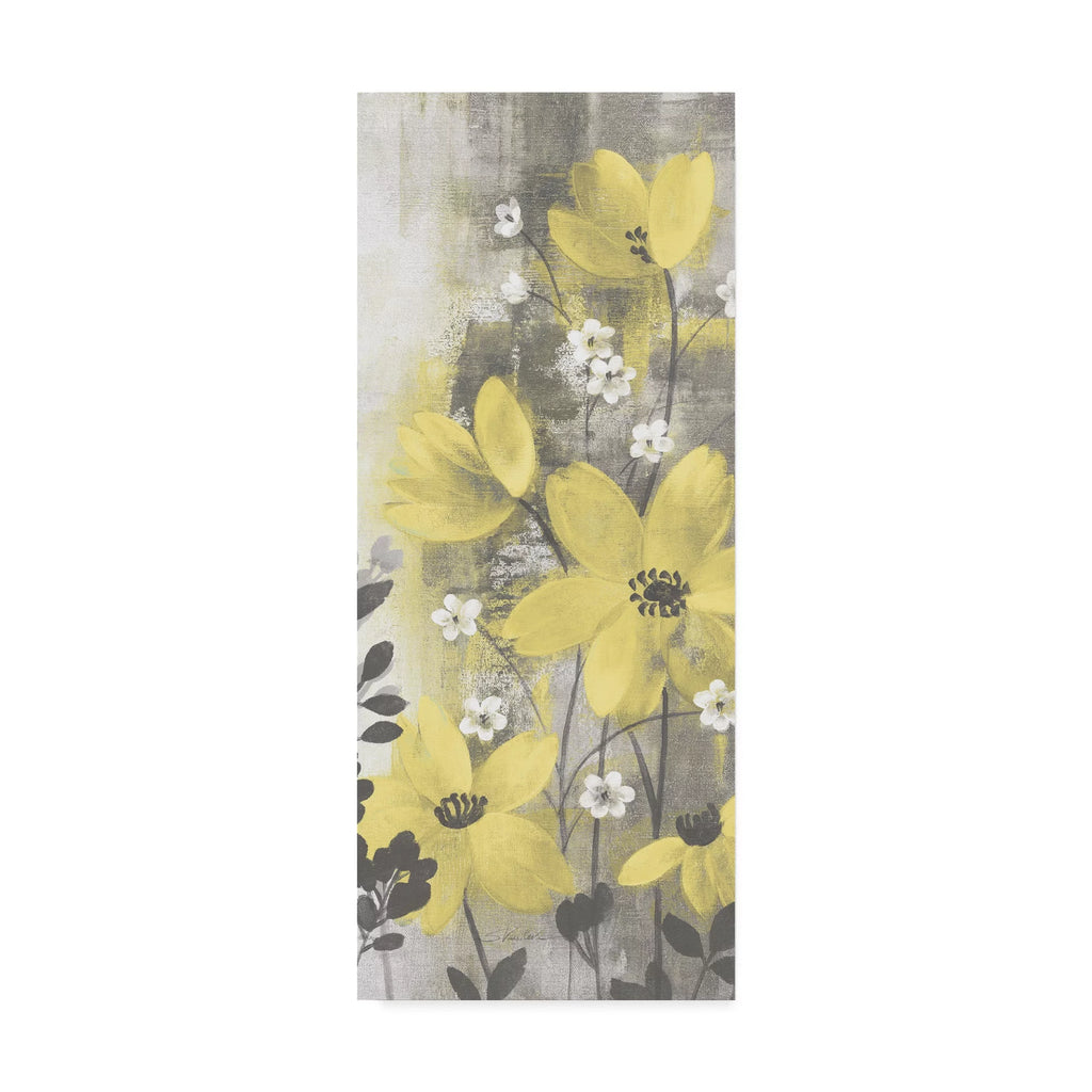 Floral Symphony Yellow Gray Canvas Art J18637