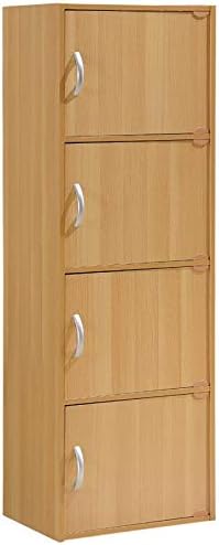 4 Shelf 4 Door Bookcase in Beech Q193