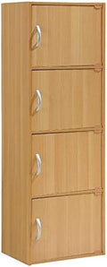 4 Shelf 4 Door Bookcase in Beech Q193