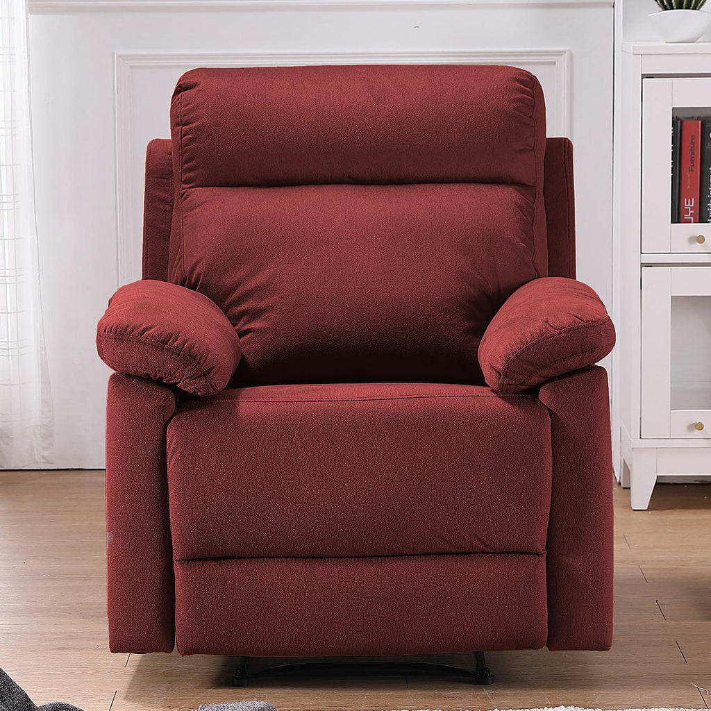 Red Fabric Manual Recliner F621