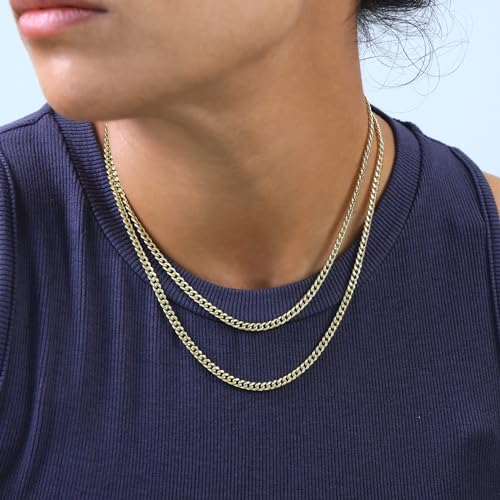 14k Yellow Gold Miami Cuban Link Chain Pendant Necklace P10260