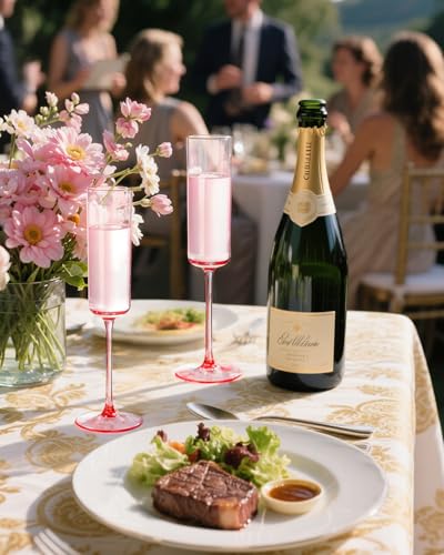 24 Pack 6Oz Gold Rim Clear Plastic Champagne Flutes P9995