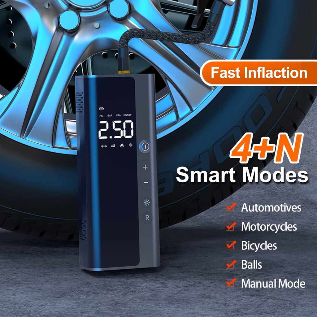 150 PSI Cordless Rechargable Tire Inflator with LED Light, Pack of 2 D108