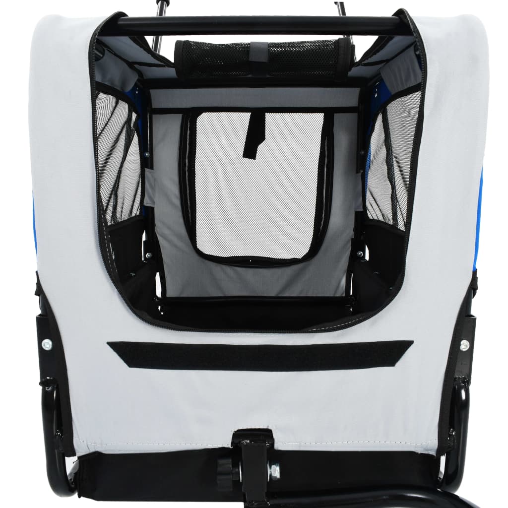 2-in-1 Pet Bike Trailer & Jogging Stroller Gray and Blue X974988