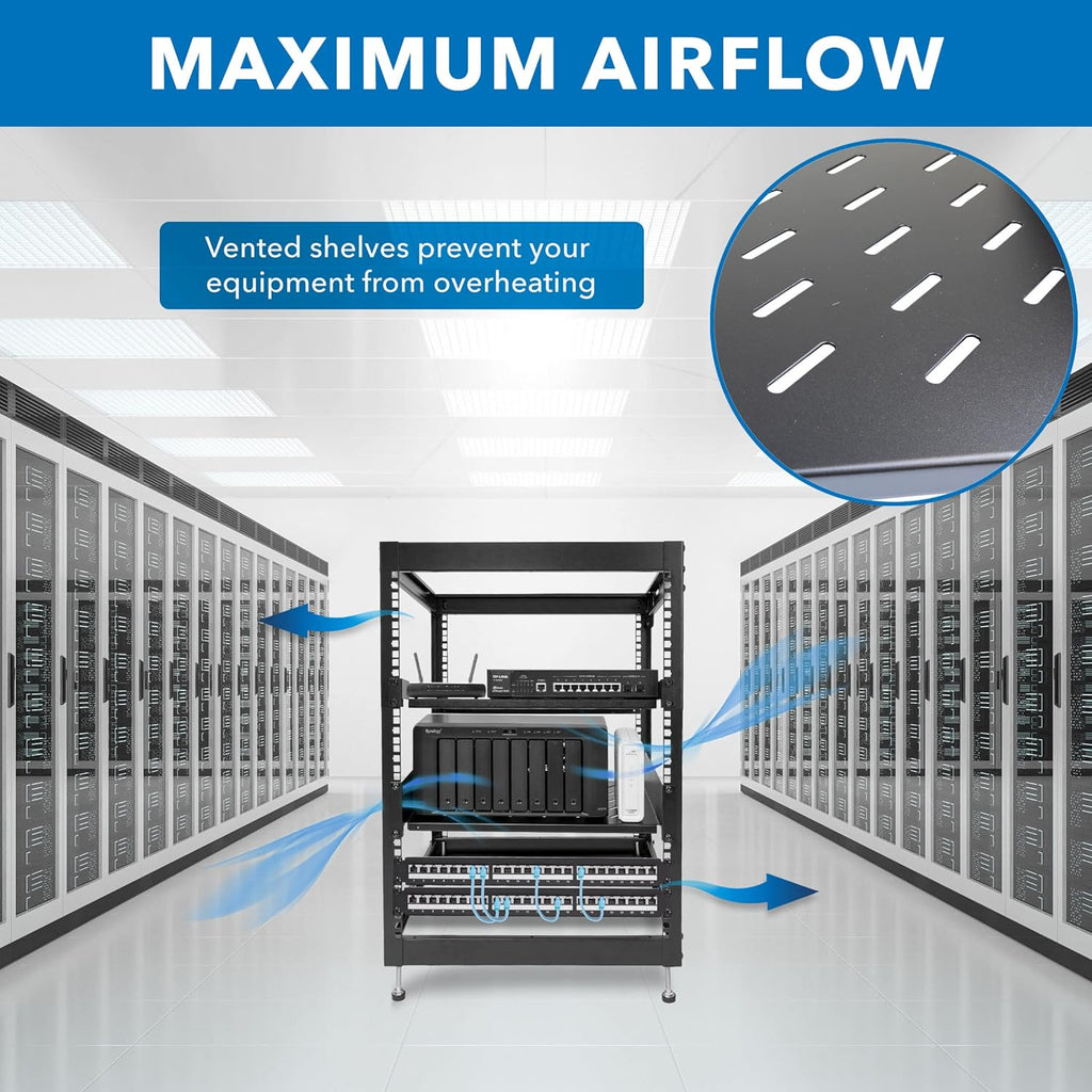 15U Server Rack with 2 Shelves Included A661728